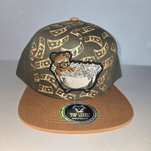 Rich- Top Level Men's Hat. Rich Bear Snapback Hat Adjustable Cap New with Tags
